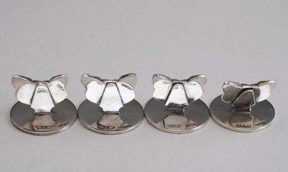 Silver Fox Menu Holders (set of 4) - Sampson Mordan